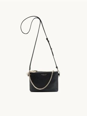 Dylan Kain The LSC Light Gold Black Leather Crossbody Bag with Chain BNWOT